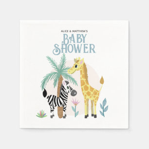 Serviette En Papier Baby shower animal Safari neutre genre mignon