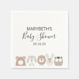 Serviette En Papier Baby shower animaux sauvages mignons serviettes
