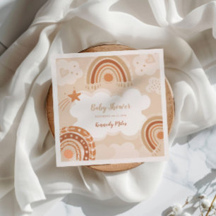 Serviette En Papier Baby shower arc-en-ciel Boho