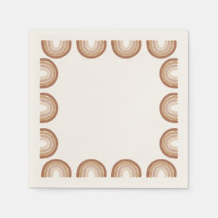 Serviette En Papier Baby shower arc-en-ciel Boho Terracotta
