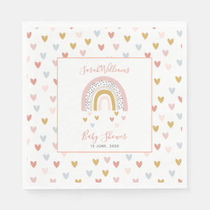 Serviette En Papier Baby shower arc-en-ciel bouché moderne Sprinkle He
