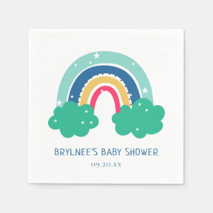 Serviette En Papier Baby shower arc-en-ciel coloré