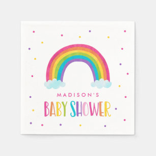 Serviette En Papier Baby shower arc-en-ciel lumineux