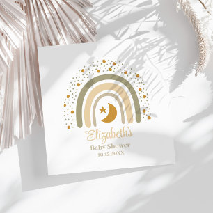 Serviette En Papier Baby shower arc-en-ciel neutre Boho