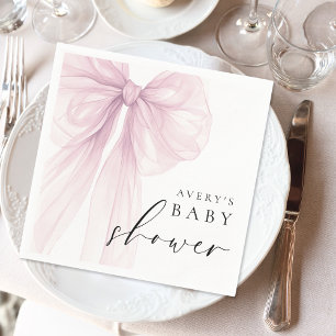 Serviette En Papier Baby Shower Arc en Ciel Rose Élégant