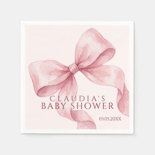 Serviette En Papier Baby Shower Arc-en-Ciel Rose Élégant à l'Aquarelle