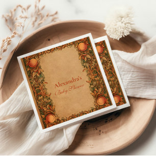 Serviette En Papier Baby shower Art nouveau de grenade vintage