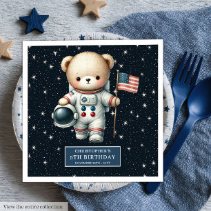 Serviette En Papier Baby shower Astronaut Teddy Napkins Personnalisé