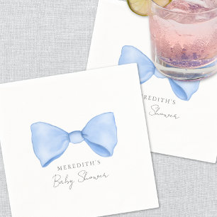 Serviette En Papier Baby Shower au Ruban Bleu Élégant