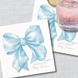 Serviette En Papier Baby Shower au Ruban Bleu Élégant