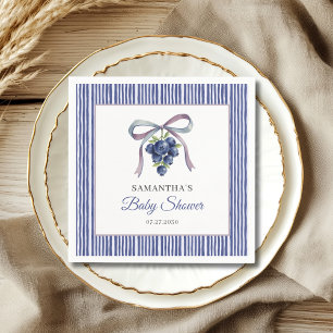 Serviette En Papier Baby Shower au Thème de la Myrtille dans des Tons