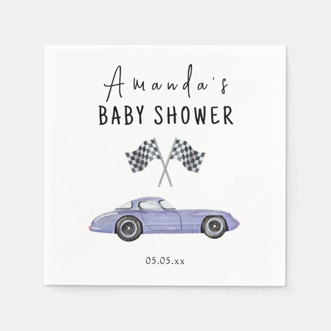 Serviette En Papier Baby shower automobile (Devant)