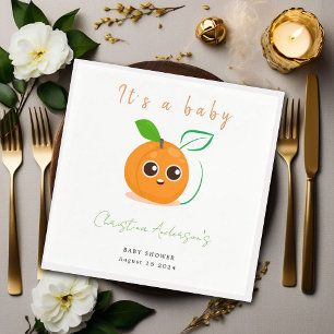 Serviette En Papier Baby shower aux fruits orange Clementine