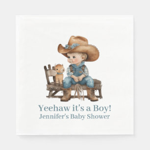 Serviette En Papier Baby shower Baby Cowboy