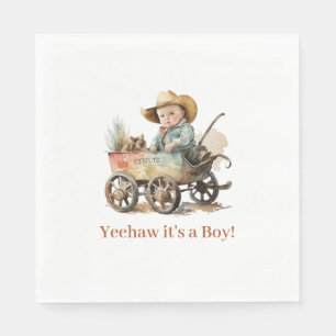 Serviette En Papier Baby shower Baby Cowboy