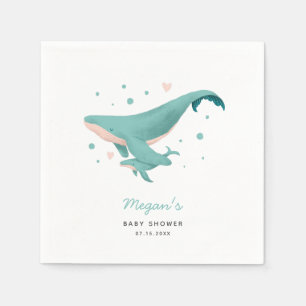 Serviette En Papier Baby shower baleine