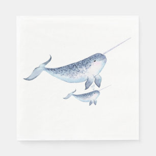 Serviette En Papier Baby shower baleine serviettes - Élégant Nautique