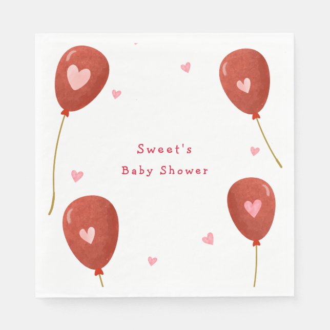 Serviette En Papier Baby shower ballotte moderne Little Swetheart (Devant)