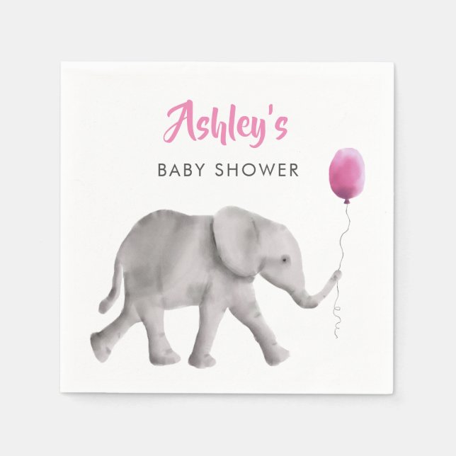 Serviette En Papier Baby shower bébé éléphant serviettes avec ballon r (Devant)