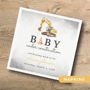 Serviette En Papier Baby shower bébé en construction