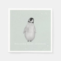Baby shower bébé Penguin Blue Winter Boy