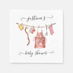 Serviette En Papier Baby shower bébé-Q barbecue Clothesline