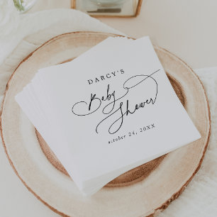 Serviette En Papier Baby shower blanc noir noir noir noir foncé