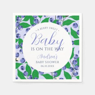 Serviette En Papier Baby shower bleu bleuet doux