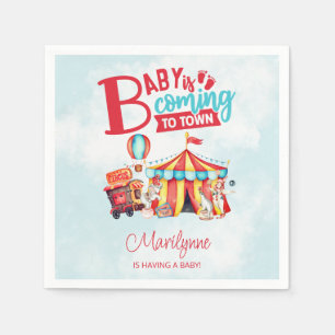 Serviette En Papier Baby shower bleu Carnival Circus