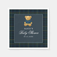 Baby shower bleu de la marine de l'ours