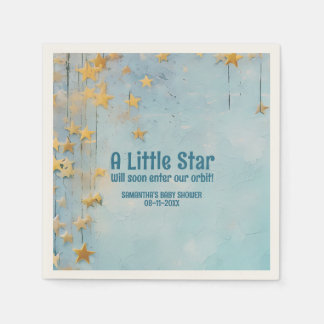 Serviette En Papier Baby shower bleu Little Star