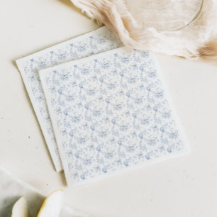 Serviette En Papier Baby shower Bleu Toile De Jouy