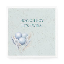 Baby shower Blue Balloons Twin Boys