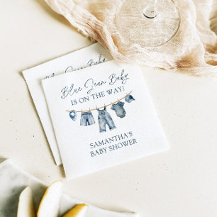 Serviette En Papier Baby shower Blue Jean, Baby shower occidental