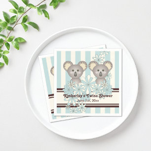 Serviette En Papier Baby shower Blue Koala Twin / Papier Anniversaire 