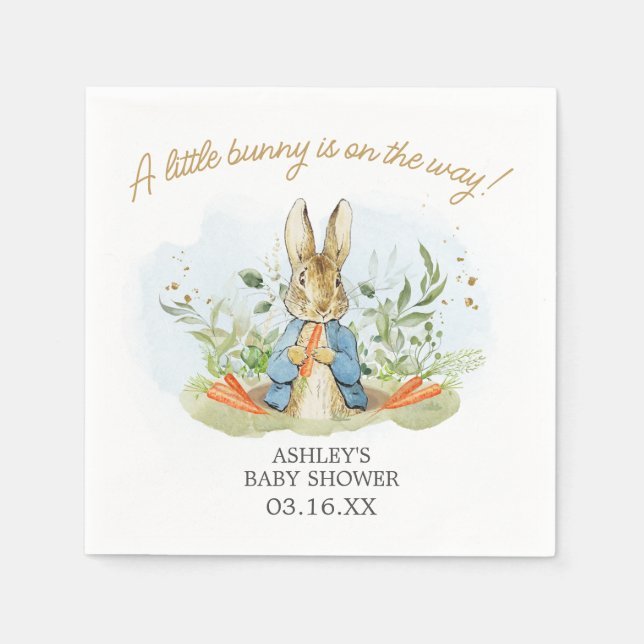 Serviette En Papier Baby shower Blue Peter Rabbit (Devant)