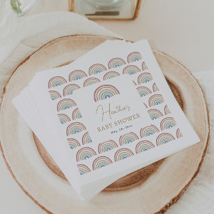 Serviette En Papier Baby Shower Bohème Arc-en-ciel
