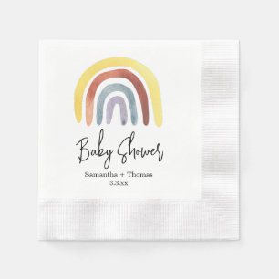 Serviette En Papier Baby shower bohème arc-en-ciel