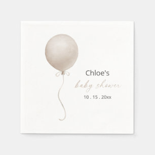 Serviette En Papier Baby shower Boho Ballot Beige Moderne