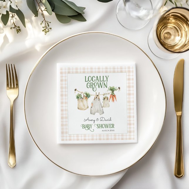 Serviette En Papier Baby shower Boho du marché des fermiers cultivés l (Créateur téléchargé)