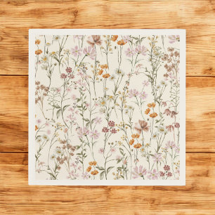 Serviette En Papier Baby shower Boho Fleur sauvage En Terracotta En Fl