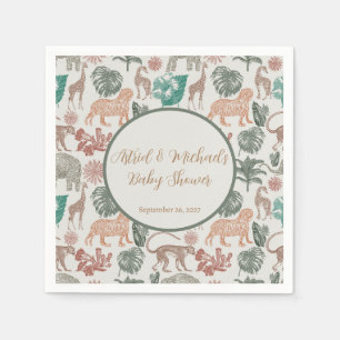 Serviette En Papier Baby shower Boho Jungle Safari