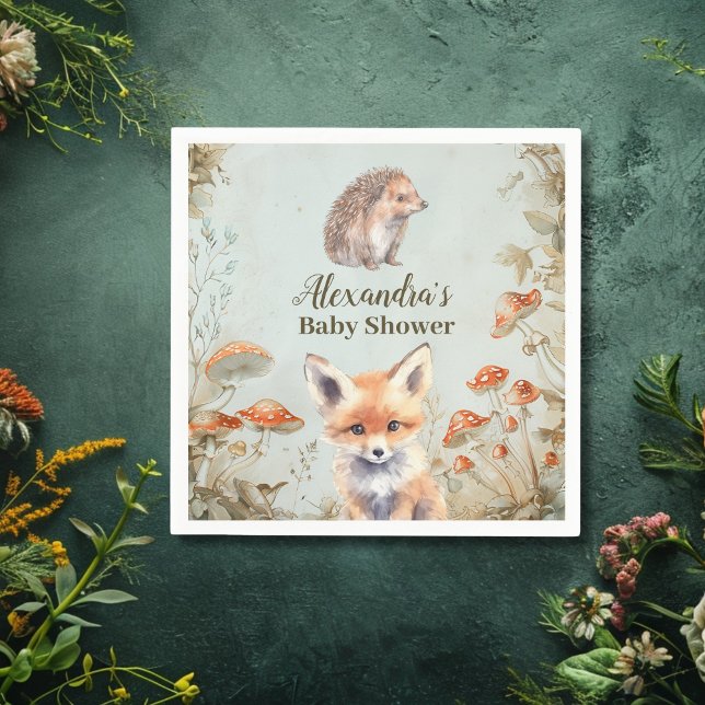 Serviette En Papier Baby shower Boho Woodland (Créateur téléchargé)
