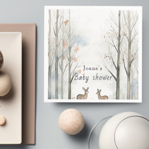 Serviette En Papier Baby shower boisé rustique