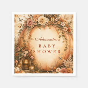 Serviette En Papier Baby Shower Botanique Bohème Citrouille
