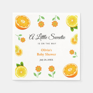 Serviette En Papier Baby shower botanique citron orange agrumes