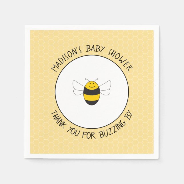 Serviette En Papier Baby shower Bumblebee (Devant)