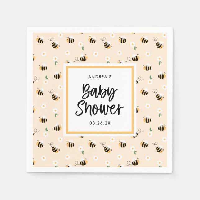 Serviette En Papier Baby shower Bumblebee (Devant)