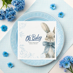 Serviette En Papier Baby shower Bunny bleu