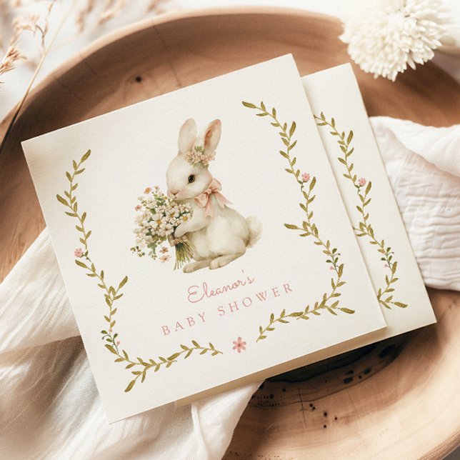 Serviette En Papier Baby shower Bunny vintage (Créateur téléchargé)